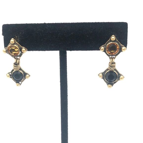 💝Vintage Gold Tone Dangle Earring - Picture 1 of 3
